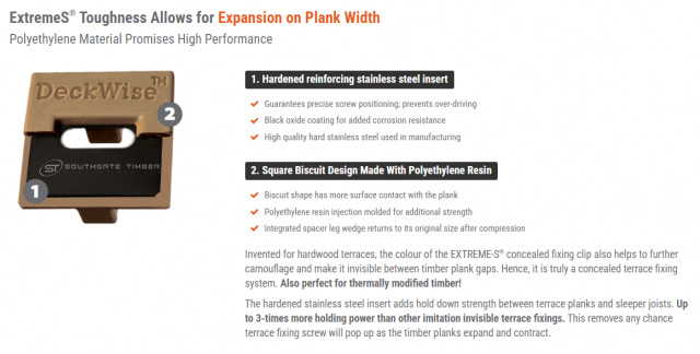 Deckwise Extreme4 hidden Decking Fixings - 4mm Gap