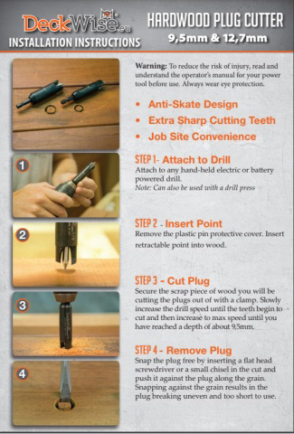 Deckwise Plug Cutter 9.5mm