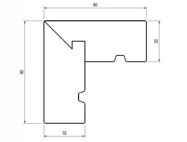 Black Barn 80 x 80mm L section