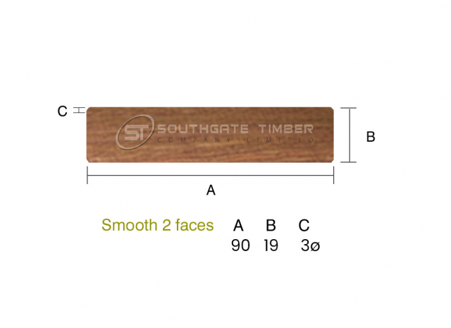 IPE 19 x 90mm Smooth 2 faces - 1st Grade