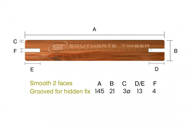 IPE 21 x 145mm smooth 2 sides grooved for hidden fix 1st grade