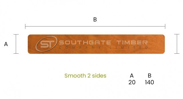 Iroko 20 x 140mm Smooth Double