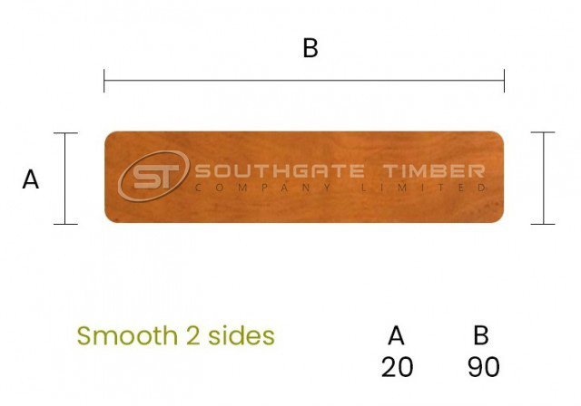 Iroko 20 x 90mm Smooth Double
