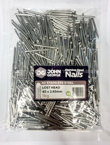 Stainless Steel 40mm x 2.65mm Lost Head 1kg