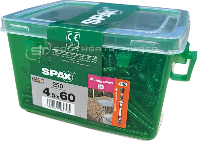 Spax WIROX 4.5 x 60mm x 250 tubs decking screw