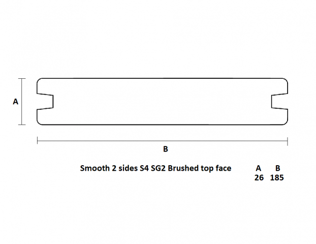Thermory 26 x 185mm  Benchmark Thermo Spruce Decking D4 SG2