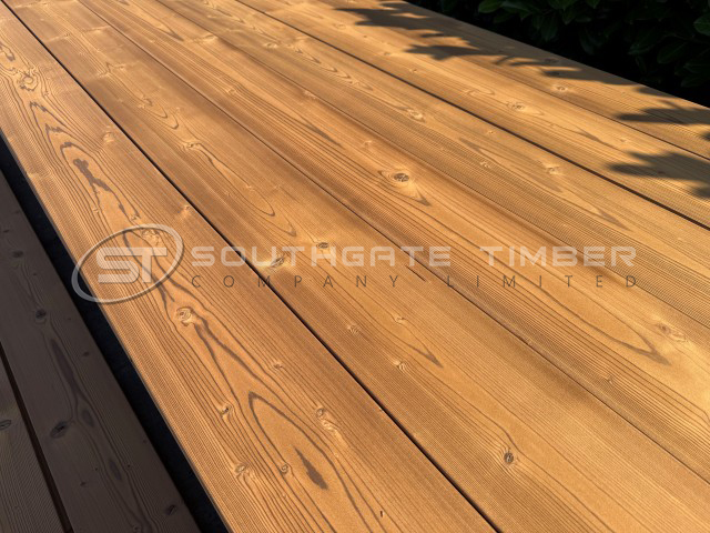 Thermory 26 x 185mm  Benchmark Thermo Spruce Decking D4 SG2