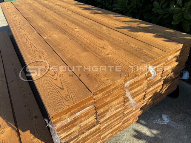 Thermory 26 x 185mm  Benchmark Thermo Spruce Decking D4 SG2