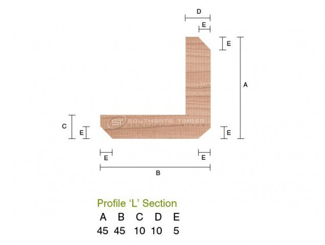Western Red Cedar 45x45mm L Section