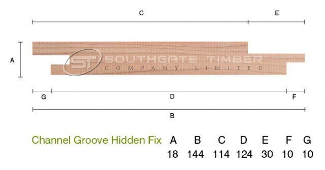 Western Red Cedar 18 x 144mm Channel Groove ST6 
