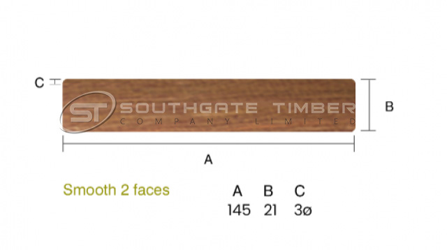 Jatoba 21 x 145mm Smooth 2 sides - 1st Grade