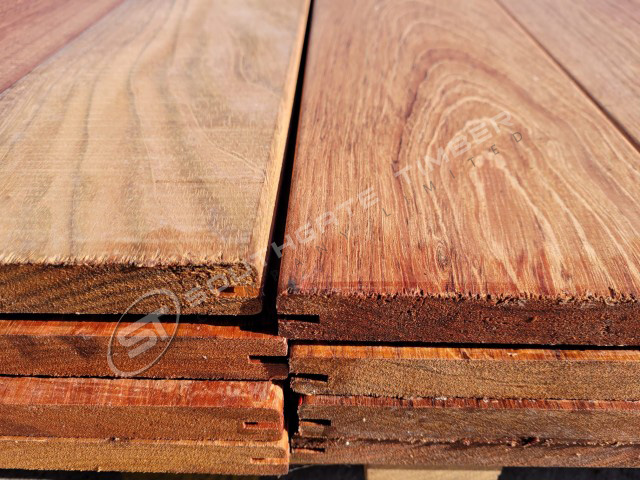 Jatoba 21 x 145mm Smooth 2 sides - Grooved for hidden fix - 1st Grade
